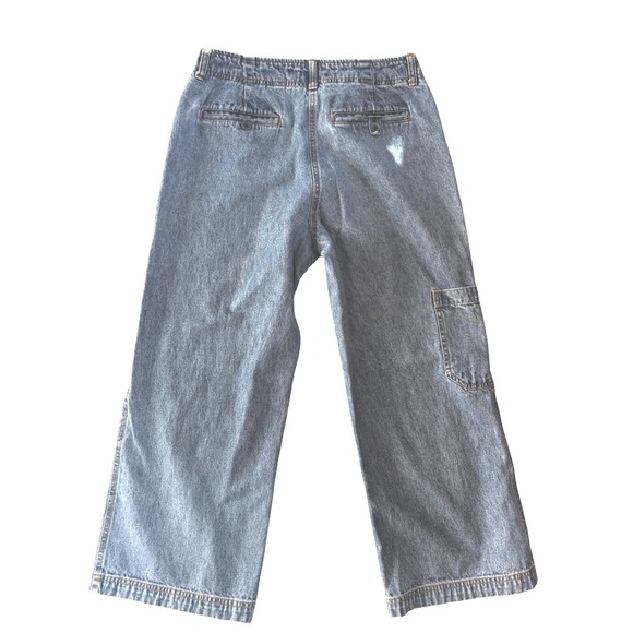 Jones New York Sport Denim Cropped‎ Wide Leg Cargo Pants Size 8 - Picture 1 of 10